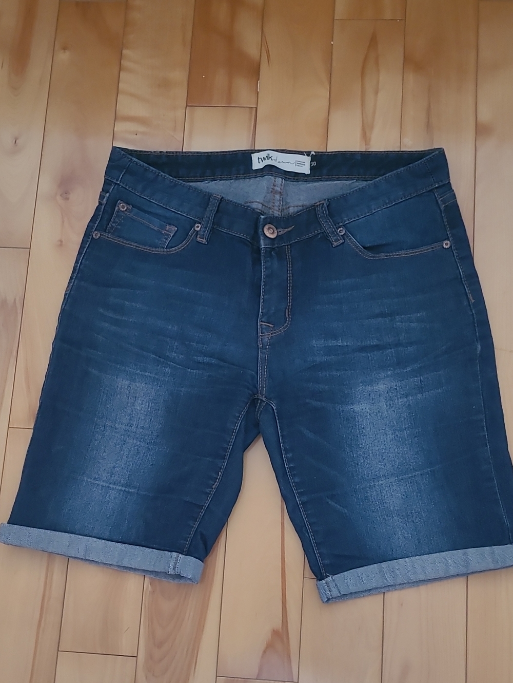 twik Women's Indigo Roll-Cuff Denim Shorts